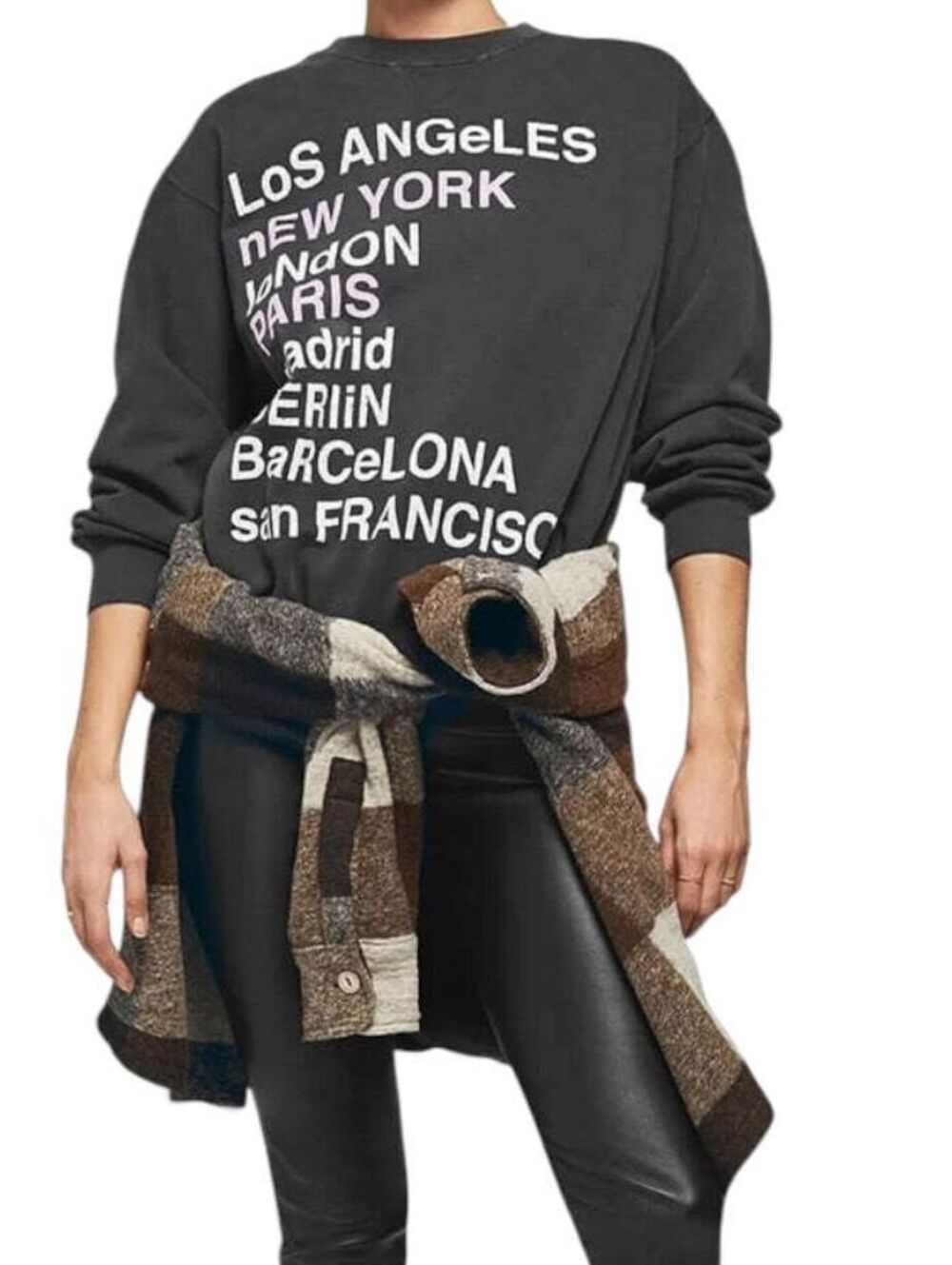 Anine Bing City Love Black Women’s Size XS Cotton Sweatshirt
